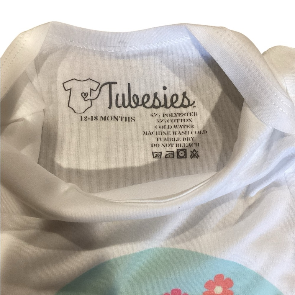 Tubesies Garden‎ Gate G-Tube Adaptive Bodysuit White Pink 12-18 Months NEW - Picture 4 of 4